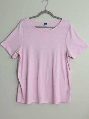 Old Navy Luxe ribbed slub-knit tee light pink L